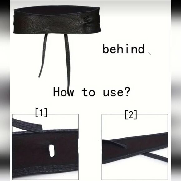 Fashionable Boho Vegan Leather Belt Wide Corset Style with Bow Tie Accent Red - Picture 2 of 4